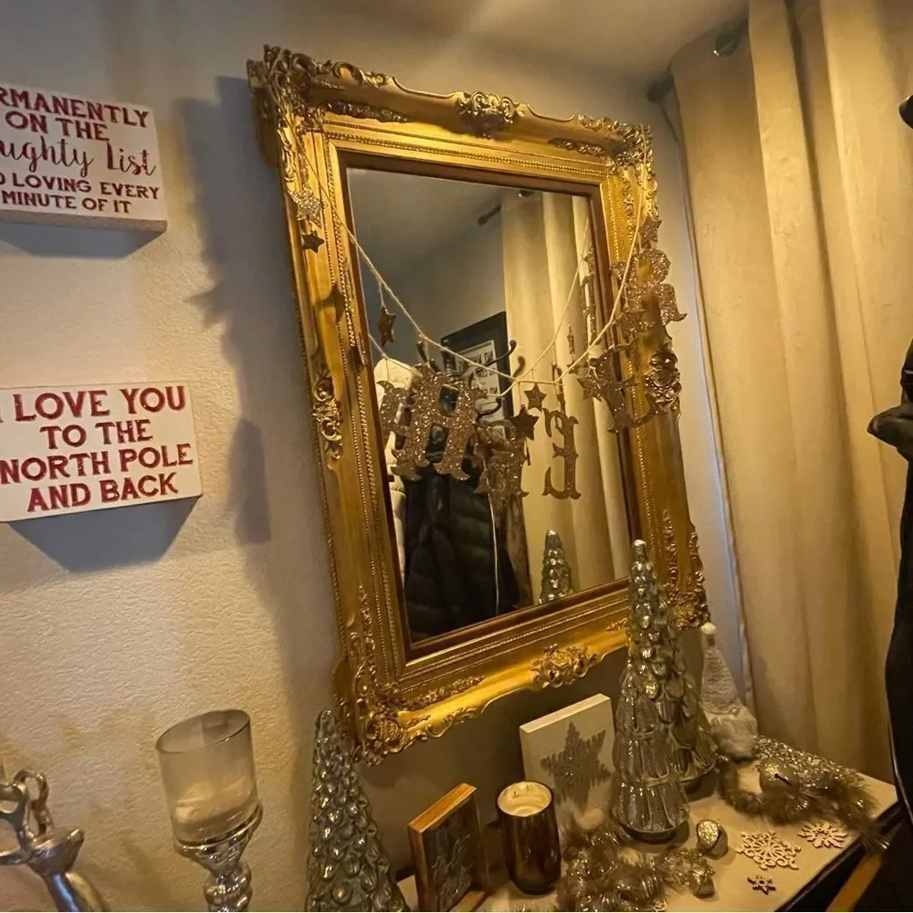 ♥️ Wall Mirror, Antique Ornate Giltwood Mirror